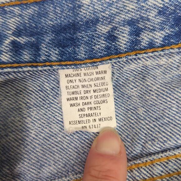 Vintage Sasson Mens Size 32x30 Zip Fly Denim Jeans Blue Distressed Straight Leg - Picture 7 of 8